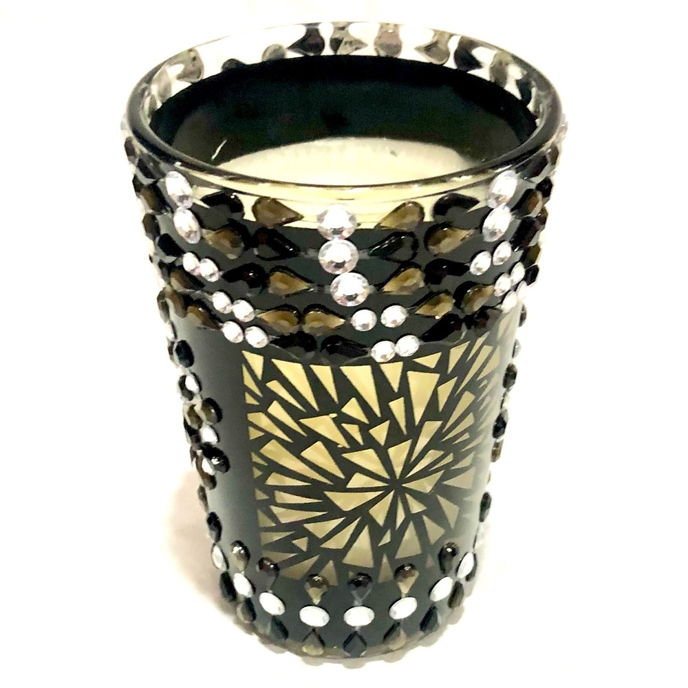 CANDLE ARTS & CRAFTS handcrafted embellished/bedazzled candle in jar